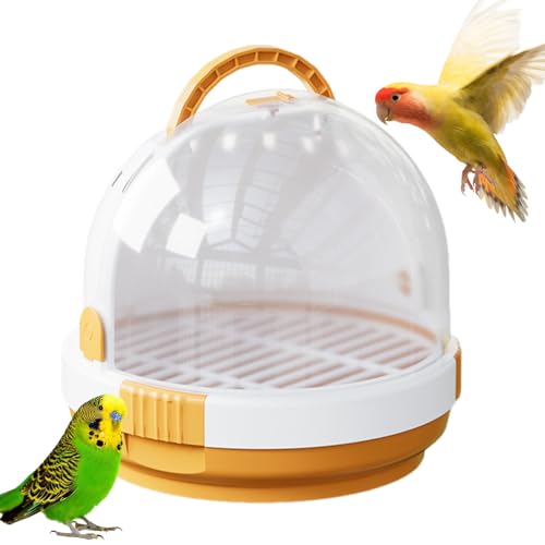 acime Vogelkäfig für Reisen, transparent, atmungsaktiv, für Vögel, Sittiche, mit tragbarem Griff für Outdoor-Wanderungen, Park, leichtes Sittichkäfig-Zubehör von acime