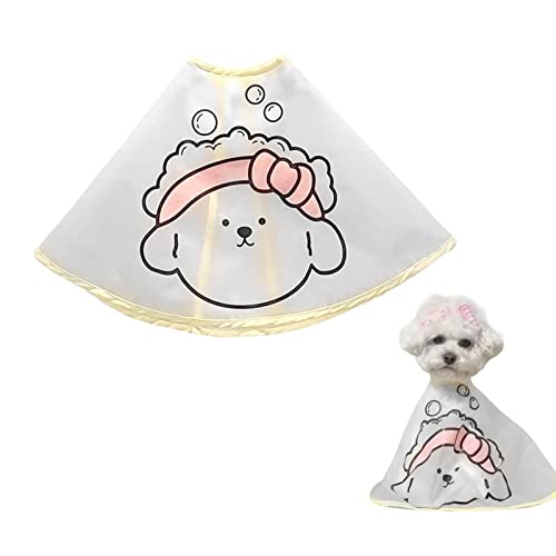 Hair Cut Transparent Frosted Cloak for Pet Dog Cat, Cute Waterproof Adjustable Cloth Cloth Coverall Pet Care Tool, Tear Marks Facial Care Haircut Cloak Adawd von adawd