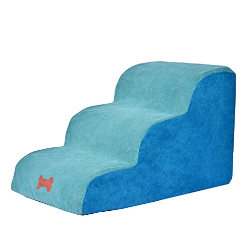 Pet Stairs | 3 Steps rutschfeste Treppen für kleine Hunde und Katzen | High Density Schwamm Rampen Für Bett Sofa Mit Washable, Pet Stair Leiter Für Welpen Und Kätzchen, Pet Ramps For Sofa High Beds von adawd