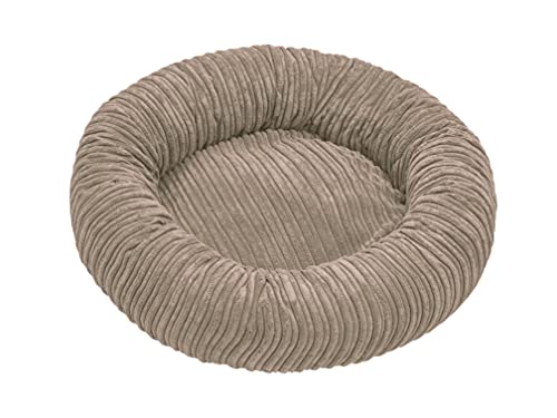 adekor_home Rund Hundebett Katzensofa Tierbett Katzenbett Cord Katzennest Hundekissen Schlafplätze Für EIN Haustier 60cm | 80cm | 100cm Grau/Schwarz/Creme/Braun… (L, Braun) von adekor_home