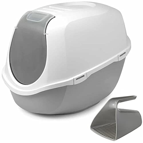 Katzentoilette Mega Smart Weiss-grau + Schaufel von adena