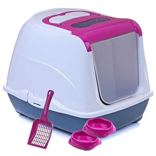 Sondermodell Flipcat 50 pink/mausgrau + extra Schaufel + 2 Näpfe von adena