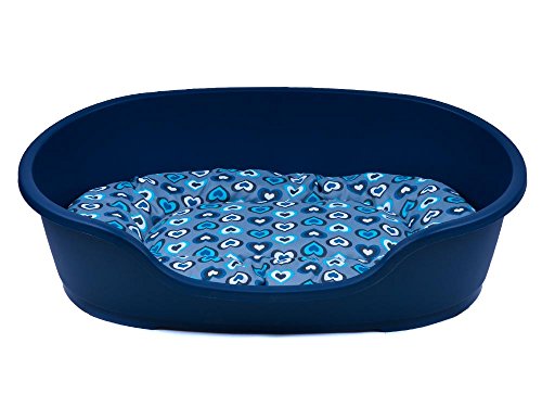 adena Hundekorb 81 x 54 cm blau + Kissen Herzen Mint von adena