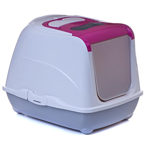 Katzentoilette Flip Cat XL pink - Unterschale grau von adena