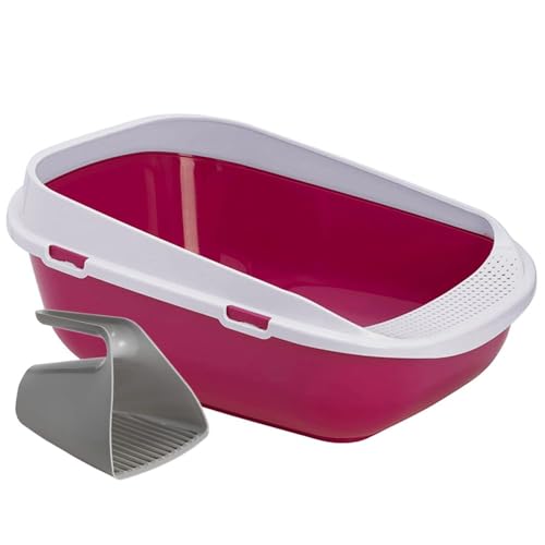 XXL Jumbo Katzentoilette Schale 65 cm pink inkl. Schaufel von adena