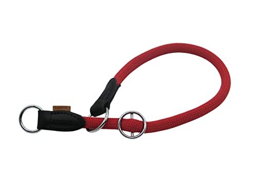 Aiminto Geflochtenes rundes Martingale-Hundehalsband, Trainingshalsband mit verschiebbarem Stop-Ring – ideal für große Hunde (L (1,27 cm) – 55,9 cm lang, Rot von aiminto