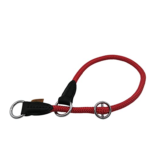 Aiminto Geflochtenes rundes Martingale-Hundehalsband, Trainingshalsband mit verschiebbarem Stop-Ring – ideal für kleine, mittelgroße Hunde (M- (1/3 Zoll) – 45,7 cm lang, Rot von aiminto