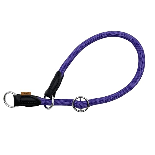 Aiminto Geflochtenes Halsband, Profi-Training-Hundehalsband, kein Ziehen, rundes Martingalhalsband, Schlupfhalsband mit verschiebbarem Stop-Ring – ideal für große Hunde (L (1,27 cm) – 55,9 cm lang, von aiminto