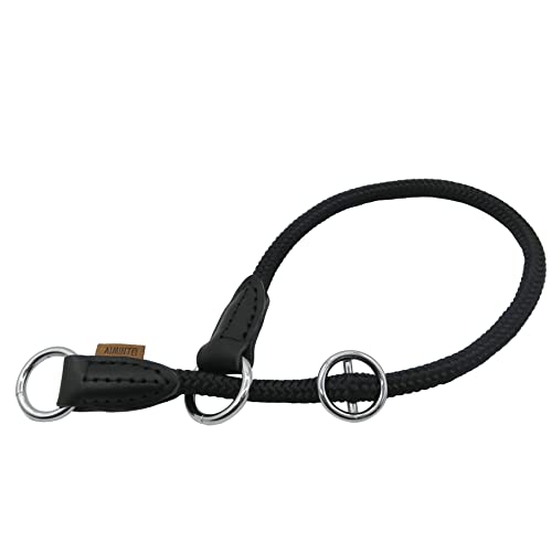 Aiminto Geflochtenes Halsband, Profi-Training-Hundehalsband, kein Ziehen, rundes Martingalhalsband, Schlupfhalsband mit verschiebbarem Stop-Ring – ideal für mittelgroße Hunde (M (1/7,6 cm) – 45,7 cm von aiminto