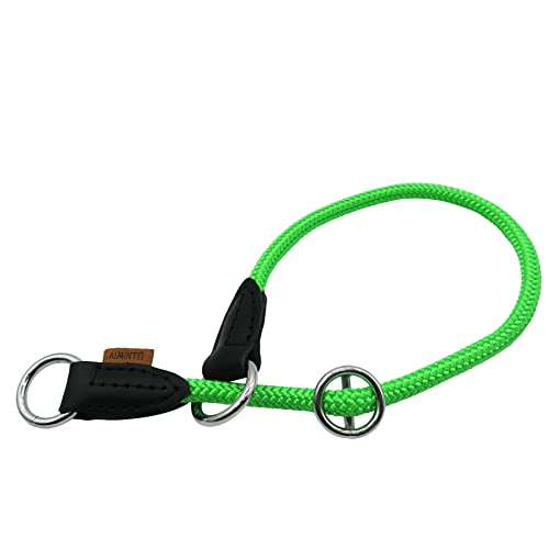 Aiminto Geflochtenes Halsband, Profi-Training-Hundehalsband, kein Ziehen, rundes Martingalhalsband, Schlupfhalsband mit verschiebbarem Stop-Ring – ideal für mittelgroße Hunde (M (1/3 Zoll) – 45,7 cm von aiminto