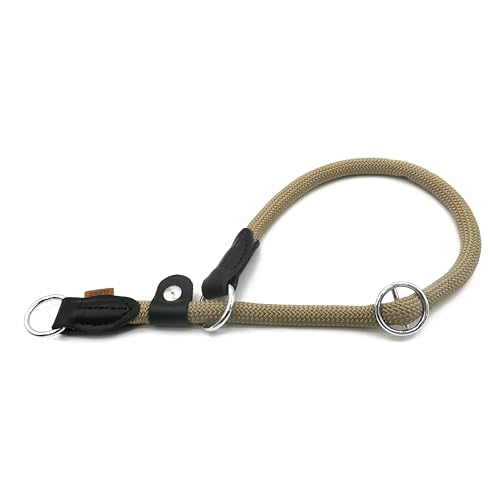 Aiminto Geflochtenes Seilhalsband, Trainings-Hundehalsband, rundes Martingalhalsband, Schlupfhalsband mit verstellbarem Stopper und verschiebbarem Stoppring, ideal für extra große Hunde (XL (1,27 cm) von aiminto