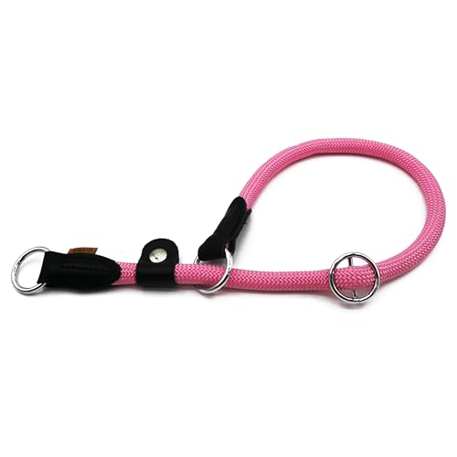 Aiminto Geflochtenes Seilhalsband, Trainings-Hundehalsband, rundes Martingalhalsband, Schlupfhalsband mit verstellbarem Stopper und verschiebbarem Stoppring, ideal für extra große Hunde (XL (1,27 cm) von aiminto