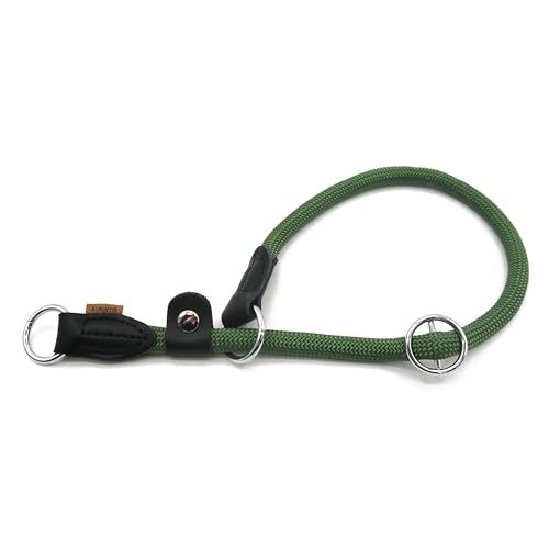 Aiminto Geflochtenes Seilhalsband, Trainings-Hundehalsband, rundes Martingalhalsband, Schlupfhalsband mit verstellbarem Stopper und verschiebbarem Stoppring, ideal für extra große Hunde (XL (1,27 cm) von aiminto