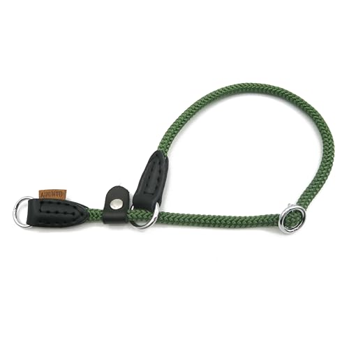 Aiminto Geflochtenes Seilhalsband, Trainingshundehalsband, rundes Martingalhalsband, Schlupfhalsband mit verstellbarem Stopper und verschiebbarem Stoppring, ideal für kleine Hunde (S (1/4 Zoll) – 35,6 von aiminto