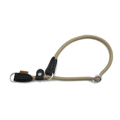 Aiminto Geflochtenes Seilhalsband, Trainingshundehalsband, rundes Martingalhalsband, Schlupfhalsband mit verstellbarem Stopper und verschiebbarem Stoppring, ideal für kleine Hunde (S (1/4 Zoll) – 35,6 von aiminto