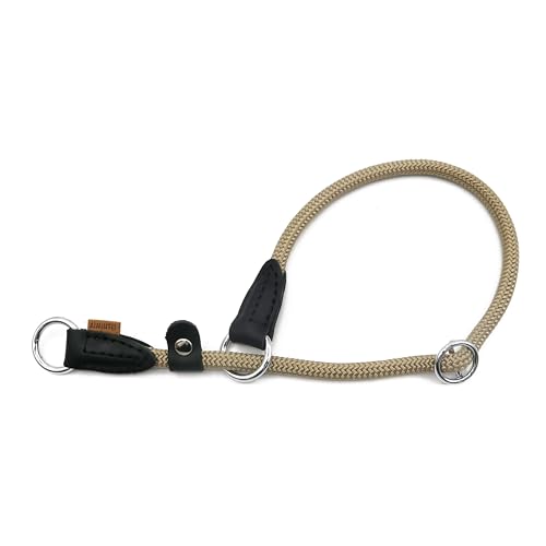 Aiminto Geflochtenes Seilhalsband, Trainingshundehalsband, rundes Martingalhalsband, Schlupfhalsband mit verstellbarem Stopper und verschiebbarem Stoppring, ideal für mittelgroße Hunde (M(1/7,6 cm) – von aiminto