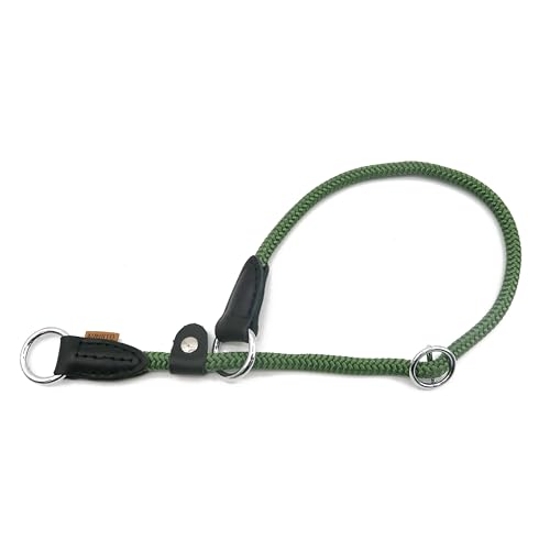 Aiminto Geflochtenes Seilhalsband, Trainingshundehalsband, rundes Martingalhalsband, Schlupfhalsband mit verstellbarem Stopper und verschiebbarem Stoppring, ideal für mittelgroße Hunde (M (1/3 Zoll) – von aiminto