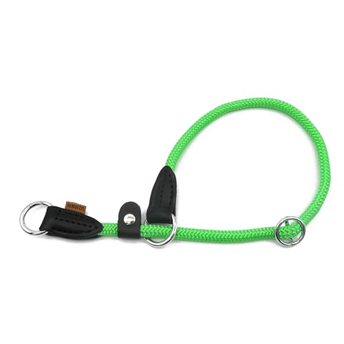 Aiminto Geflochtenes Seilhalsband, Trainingshundehalsband, rundes Martingalhalsband, Schlupfhalsband mit verstellbarem Stopper und verschiebbarem Stoppring, ideal für mittelgroße Hunde (M (1/3 Zoll) – von aiminto