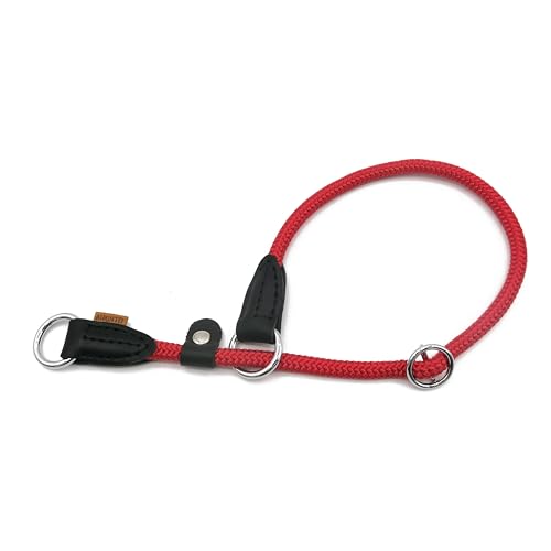 Aiminto Geflochtenes Seilhalsband, Trainingshundehalsband, rundes Martingalhalsband, Schlupfhalsband mit verstellbarem Stopper und verschiebbarem Stoppring, ideal für mittelgroße Hunde (M (1/3 Zoll) – von aiminto