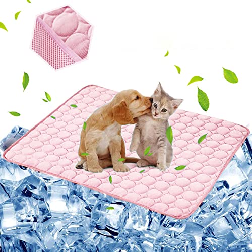 aingycy Dog Cooling Mat Pet Cooling Pads Dogs & Cats Pet Cooling Blanket for Outdoor Car Seats Beds (28IN40IN, Pink) von aingycy