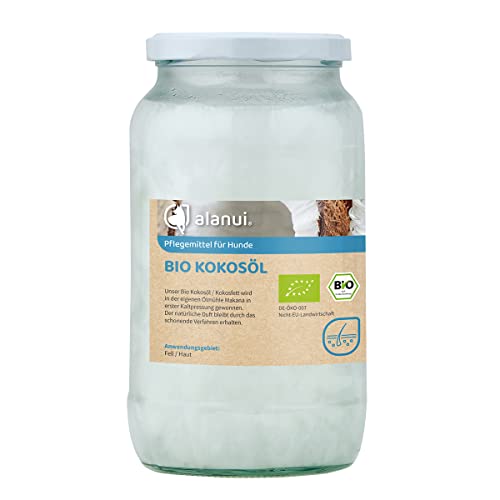 alanui BIO Kokosöl / Kokosfett für Hunde, nativ kaltgepresst, 900 ml Glas von alanui