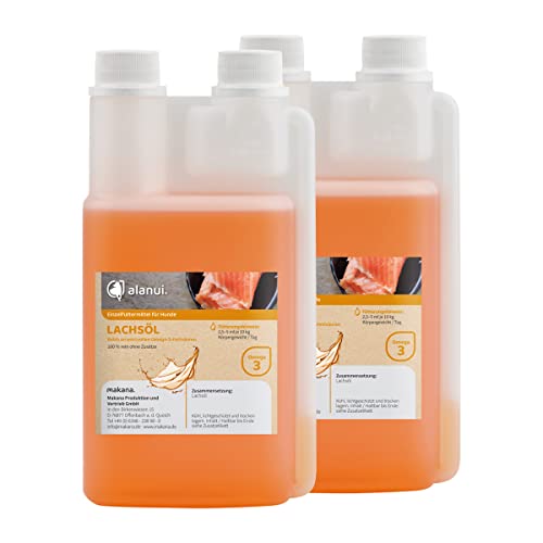 alanui Lachsöl für Hunde, 2 x 500 ml Dosierflasche von alanui