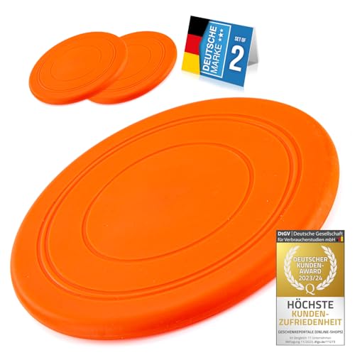 all Pets United® Hunde Frisbee Wurfscheibe Hunde-Spielzeug; Agility Trainingszubehör; Wurfspielzeug aus flexiblem Kautschuk für extra viel Spiel, Spaß und Sicherheit (2 Stück) von all Pets United