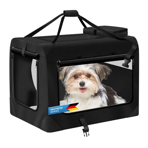 all Pets United® Hunde-Transportbox Tier Hundebox Transporttasche faltbar Hundetasche Haustier-Transport Atmungsaktiv & Wasserabweisend für Hunde & Katzen (S - 49x34x34 cm) von all Pets United