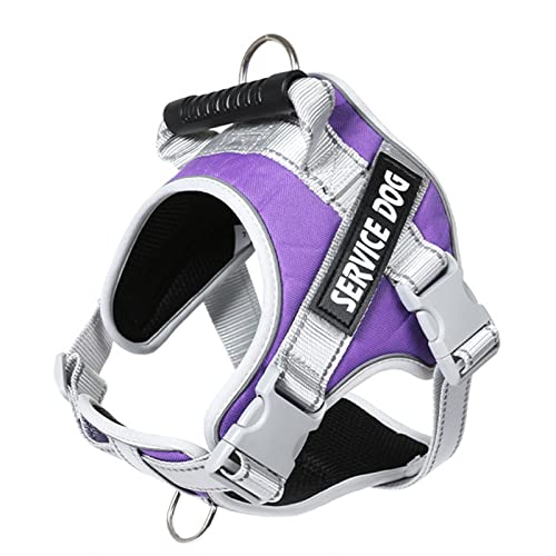 alloneslife Hundegeschirr für große Hunde, reflektierendes Hundegeschirr für kleine Hunde, Halsband, Hundeweste, Geschirr und Leine, verstellbare Leine (XL, Violett) von alloneslife