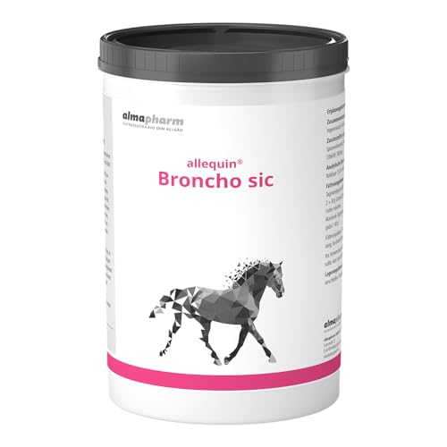 almapharm allequin Broncho sic | 800 g | Ergänzungsfuttermittel für Pferde | Vitalstoffe zur Unterstützung der Atemwege | Konzentrierte Pflanzenstoffe aus Thymian und Ingwer von almapharm