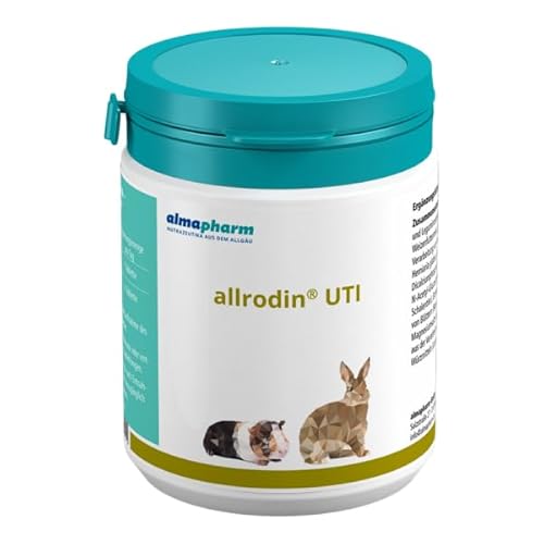 almapharm allrodin UTI | 100 Tabletten | Ergänzungsfuttermittel für Kaninchen und Meerschweinchen | Zur Unterstützung der Harnwege bei Kleintieren | Vitalstoffe für den Harntrakt von almapharm