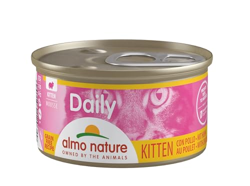 almo nature Daily - komplettes Nassfutter für Kitten Katzen - Mousse mit Huhn. 24 Dosen à 85 g. von almo nature