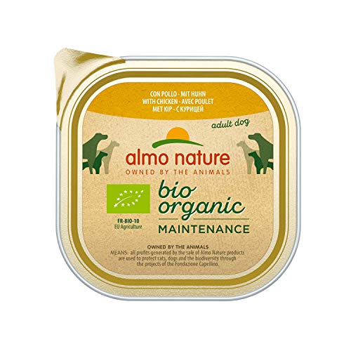 almo nature Bio Organic Maintenance Komplett Nassfutter für Hunde mit Huhn, 9er Pack (9 x 300 g) von almo nature