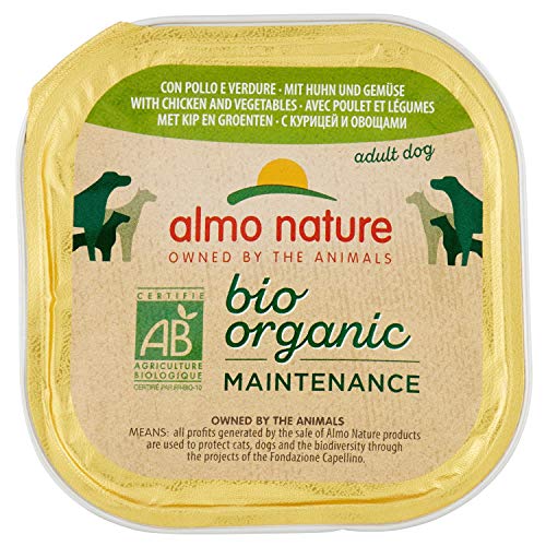 almo nature Bio Organic Maintenance Nassfutter für Hunde mit Huhn und Gemüse, 9er Pack (9 x 300 g) von almo nature