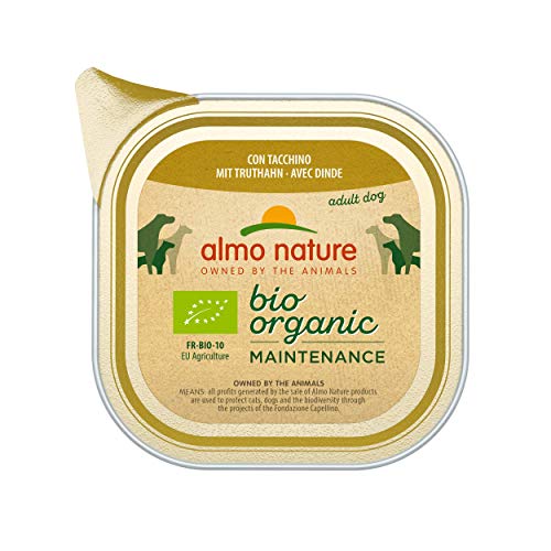 Almo Nature Bio Organic Maintenance Nassfutter für Erwachsene Hunde Mit Truthahn - Aluschale 100 g. von almo nature