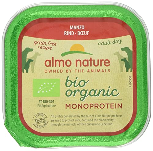 Almo Nature Bio Organic Monoprotein - Grain Free Nassfutter für Hunde mit Rind, 11er Pack (11 x 150 g) von almo nature