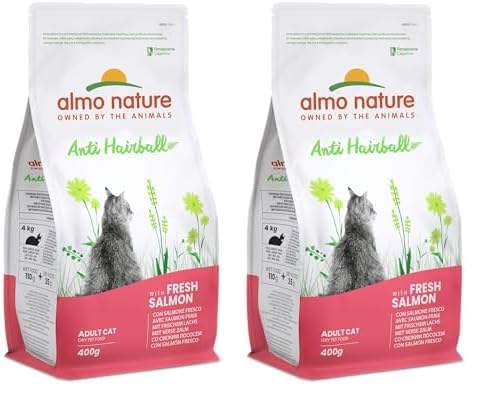 Almo Nature Cat Dry PFC Holistic Anti Hairball Fisch und Kartoffeln, 400 g (Packung mit 2) von almo nature