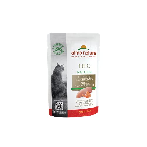 almo nature HFC Natural Katzenfutter nass - Huhn und Garnelen, 24er Pack (24 x 55 g) von almo nature