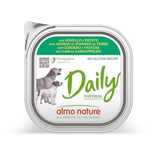 almo nature Daily Nassfutter für Hunde mit Lamm und Kartoffeln, Ohne Gluten 9er Pack (9x300 g) von almo nature