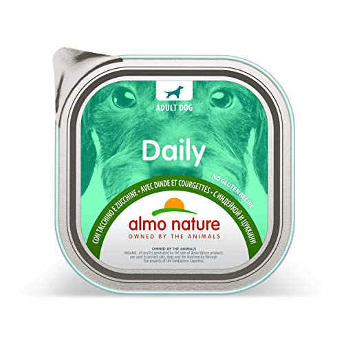 Almo Nature Daily, Nassfutter für Erwachsene Hunde mit Truthahn und Zucchini - Packung mit 2,7 kg (9 x 300 g) von almo nature