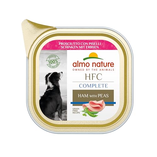 Almo Nature HFC Complete, Nassfutter für Erwachsene Hunde - Schinken mit Erbsen - Packung mit 1.445 kg (17 x 85 g) von almo nature