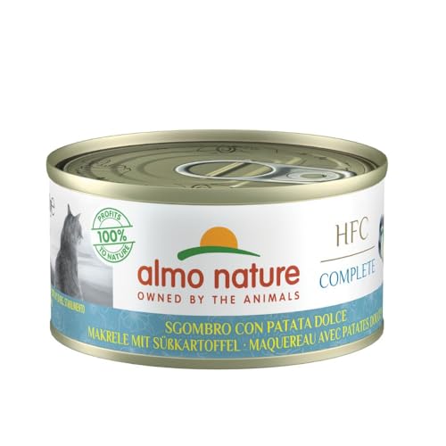 Almo Nature – HFC Complete – Makrele mit Süßkartoffel – Nassfutter für ausgewachsene Katzen, 24 Packungen à 70 g von almo nature