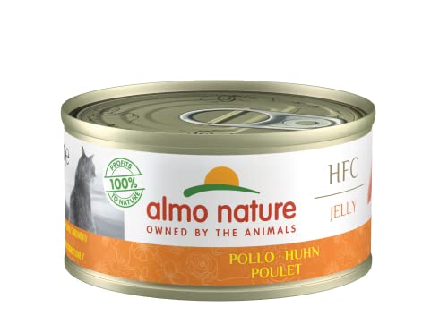 Almo Nature – HFC Jelly Huhn – Nassfutter für ausgewachsene Katzen, 24 Packungen à 70 g von almo nature