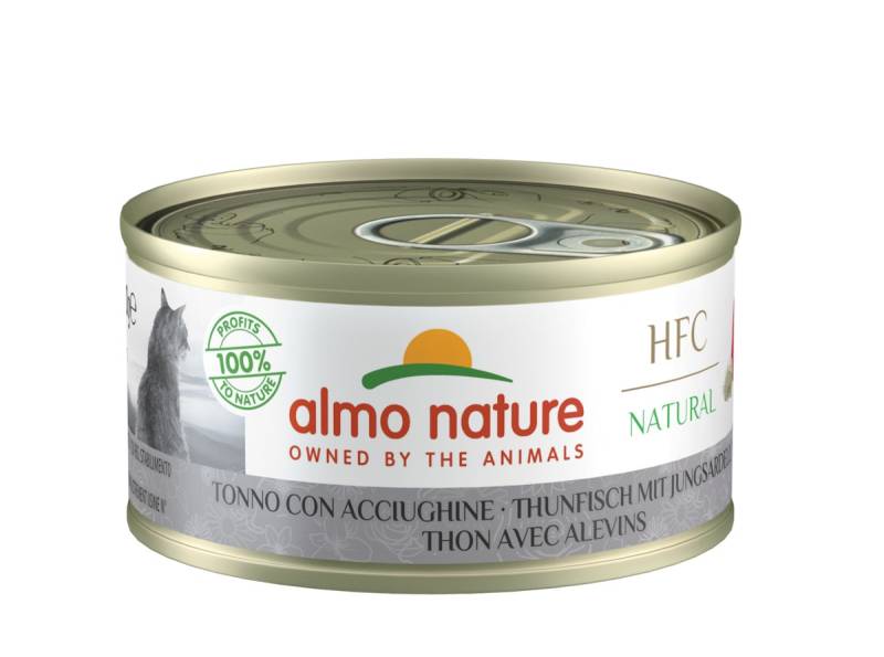 Almo Nature HFC Natural 70g Dose Katzennassfutter 24 x 70 Gramm Thunfisch & Jungsardellen