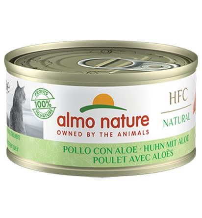 Almo Nature – HFC Natural – Huhn mit Aloe – Nassfutter für ausgewachsene Katzen, 24 Packungen à 70 g von almo nature