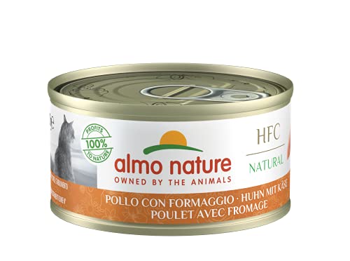 Almo Nature HFC Natural Katzenfutter nass - Huhn mit Käse 24er Pack (24 x 70g) von almo nature