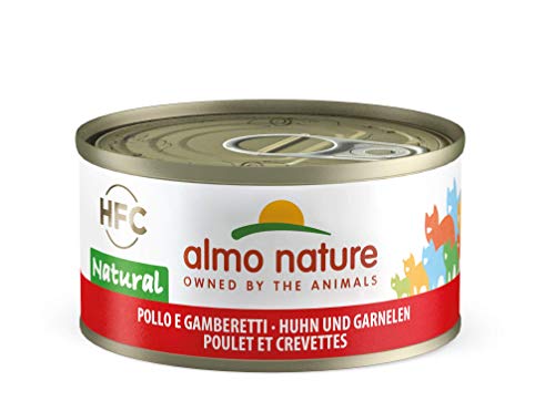 Almo Nature HFC Natural Katzenfutter nass -Huhn und Garnelen 24er Pack (24 x 70g) von almo nature