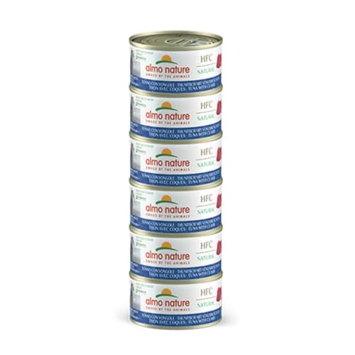 almo nature HFC Natural Megapack, Nassfutter für Katzen - Thunfisch mit Muscheln - (6 Dosen à 70 g) von almo nature