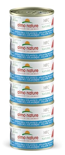 Almo Nature HFC Natural Megapack, Nassnahrung für Katzen - Atlantikthunfisch (6 Dosen x 70g) von almo nature