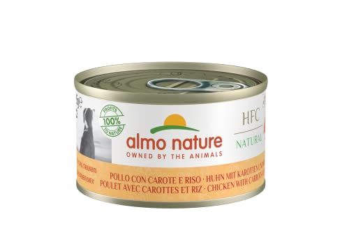 Almo Nature HFC Natural - Nassnahrung für Hunde mit Huhn mit Karotten und Reis ursprünglich Lebensmittelqualität und werden jetzt für Hundenahrung erwendet. von almo nature